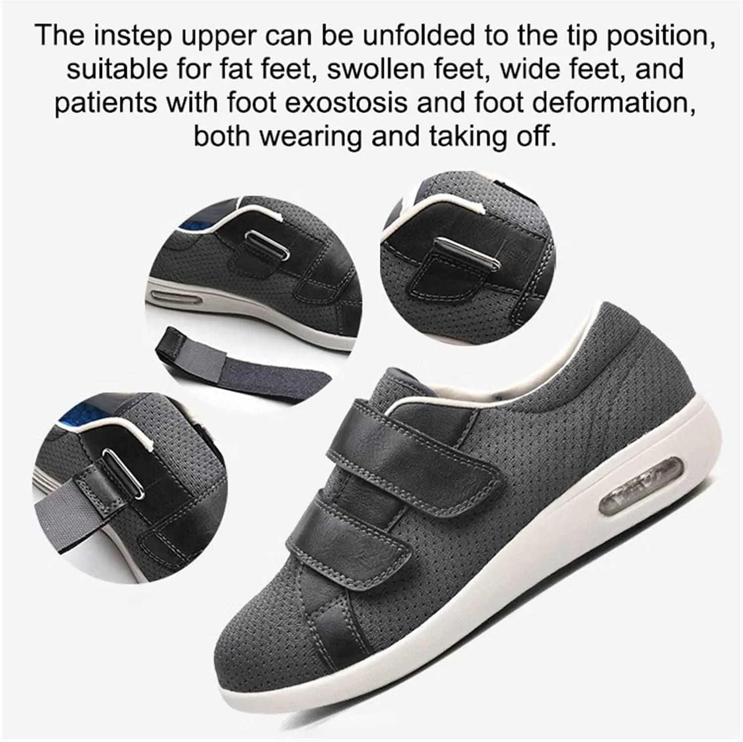 Orthopedic Casual Shoes, Extra Wide Fit Diabetic Shoes Elderly Shoes Walking Casual Middle Aged Casual Shoes Adjustable Shoes