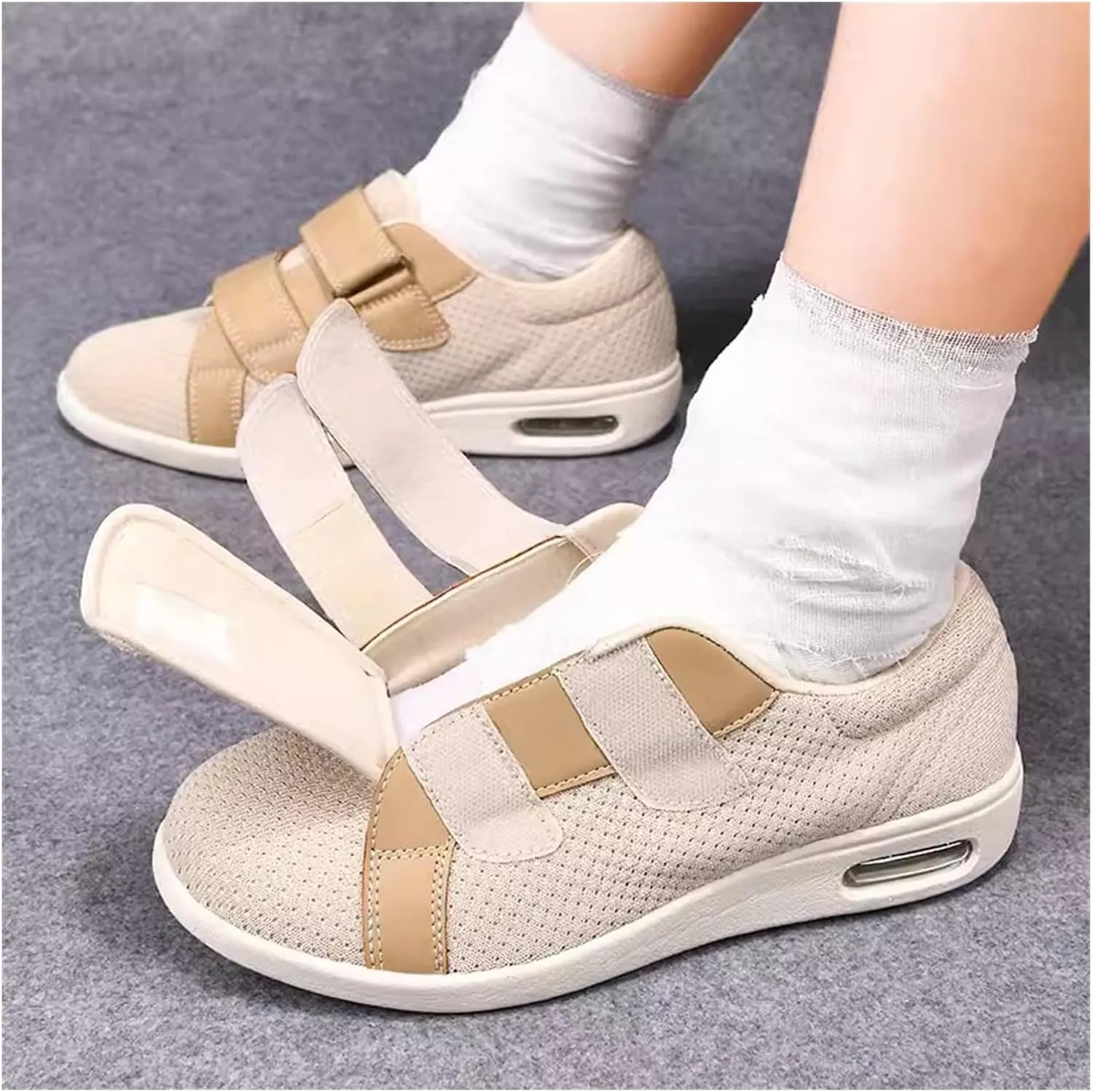 Orthopedic Casual Shoes, Extra Wide Fit Diabetic Shoes Elderly Shoes Walking Casual Middle Aged Casual Shoes Adjustable Shoes