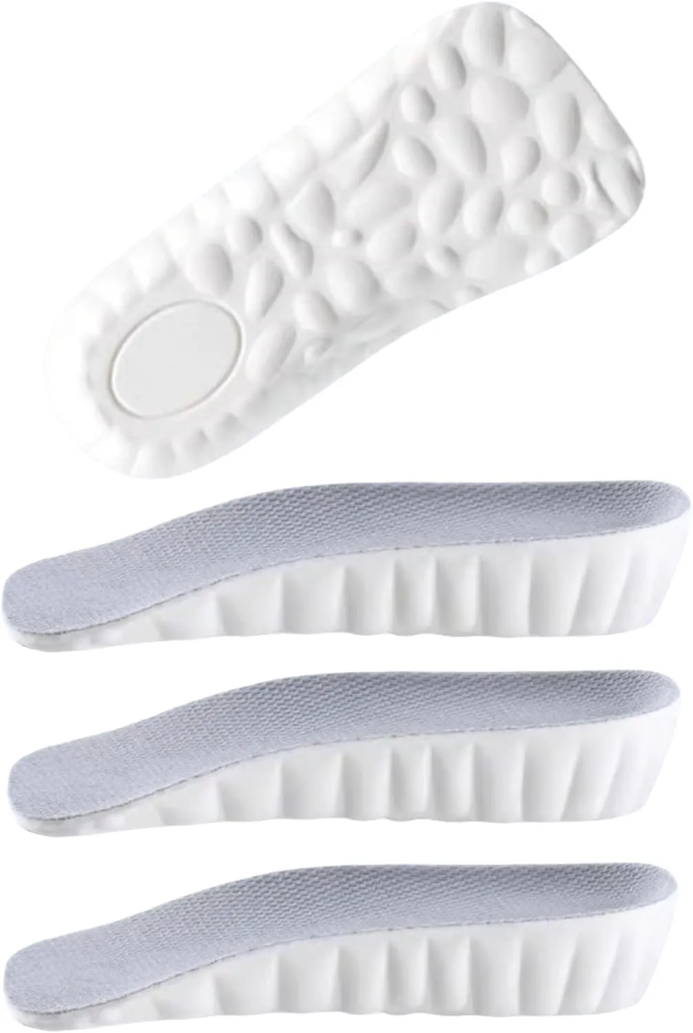 Orthopedic High Pads 2.0, Insoles Height Increase, 4D Cloud Technology Insole, Height Increase Insoles for Men/Women, Memory Foam Arch Support Insoles (Gray, 2.5CM)