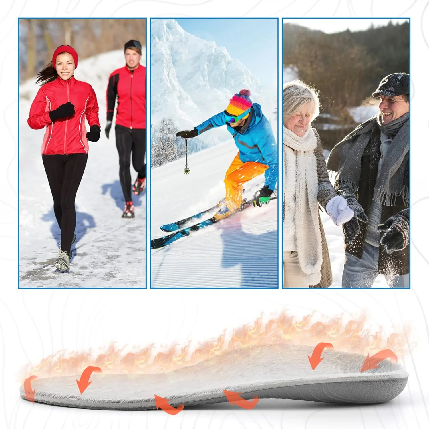 Orthotic Arch Support Insoles Plantar Fasciitis Insoles Winter Warm Cozy & Fluffy Premium Insoles Soft and Light for Men and Women Size 7