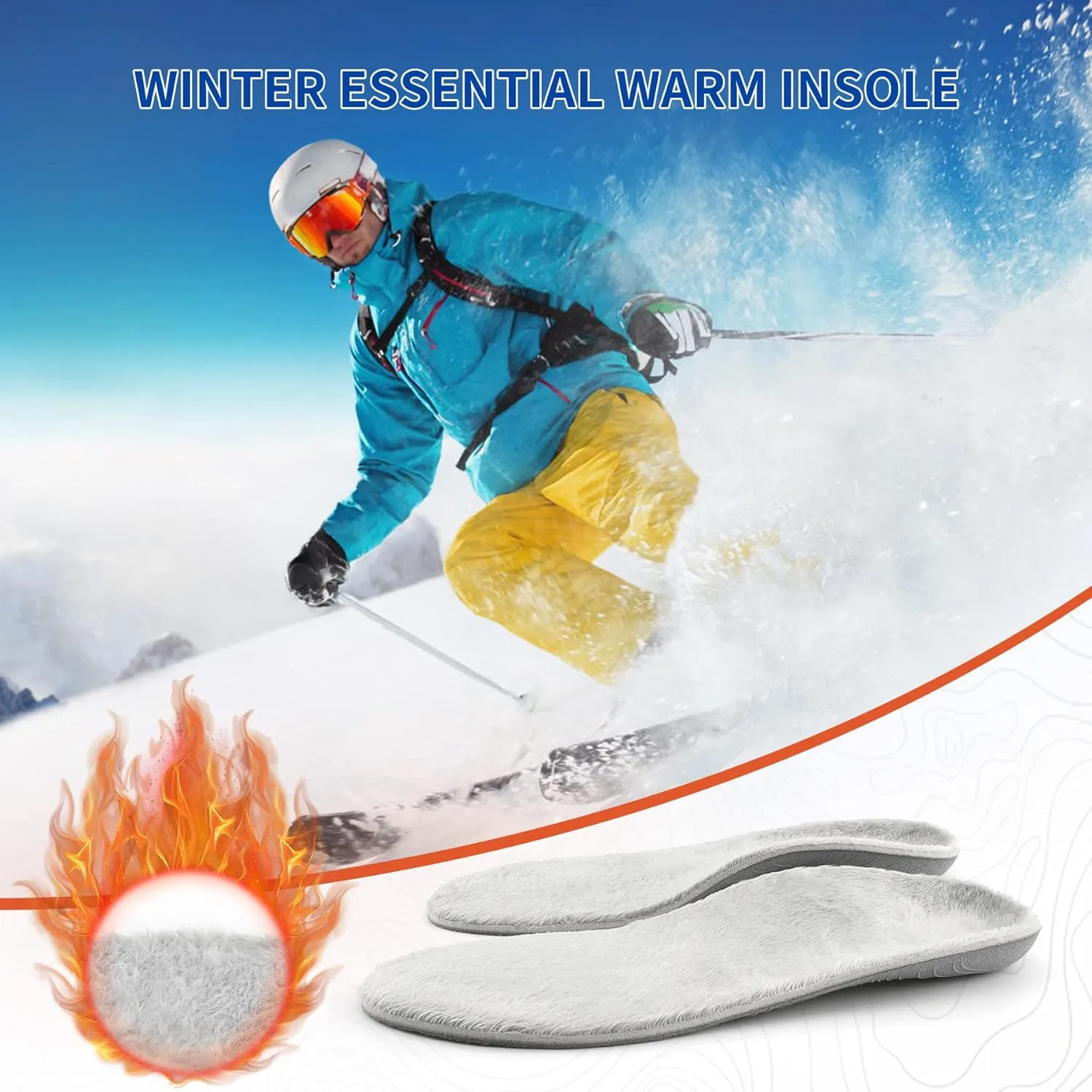 Orthotic Arch Support Insoles Plantar Fasciitis Insoles Winter Warm Cozy & Fluffy Premium Insoles Soft and Light for Men and Women Size 7
