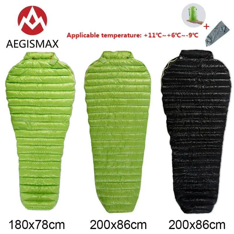 Outdoor Adult Portable Camping Double Sleeping Bag - Three-Season Ultra-Light 95% Goose Down