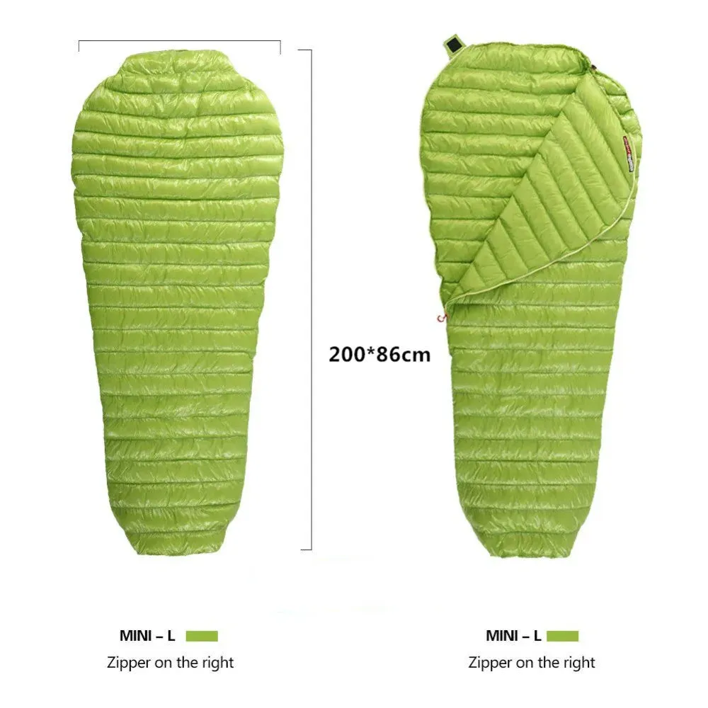 Outdoor Adult Portable Camping Double Sleeping Bag - Three-Season Ultra-Light 95% Goose Down