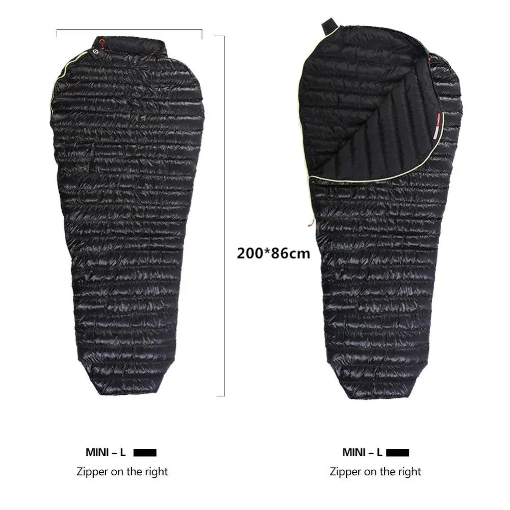 Outdoor Adult Portable Camping Double Sleeping Bag - Three-Season Ultra-Light 95% Goose Down