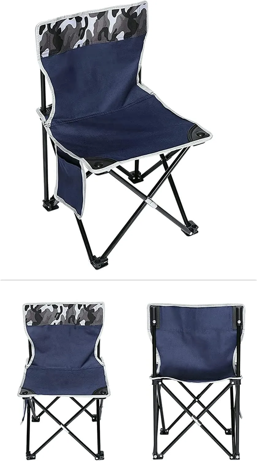 Outdoor Camp Chairs, Folding Lightweight Padded Portable Chair with Carry Bag Outdoor Camping Fishing Beach Chair for Outdoor Hiking Fishing Lawn Chairs Adults(Black,72 * 43 * 43cm)