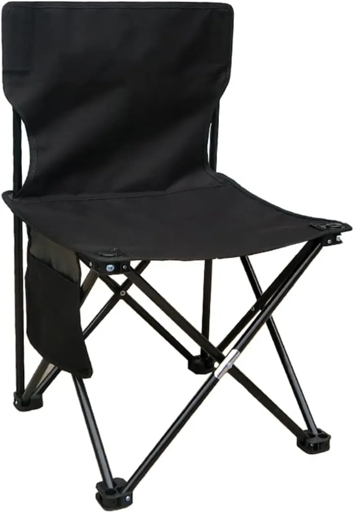 Outdoor Camp Chairs, Folding Lightweight Padded Portable Chair with Carry Bag Outdoor Camping Fishing Beach Chair for Outdoor Hiking Fishing Lawn Chairs Adults(Black,72 * 43 * 43cm)