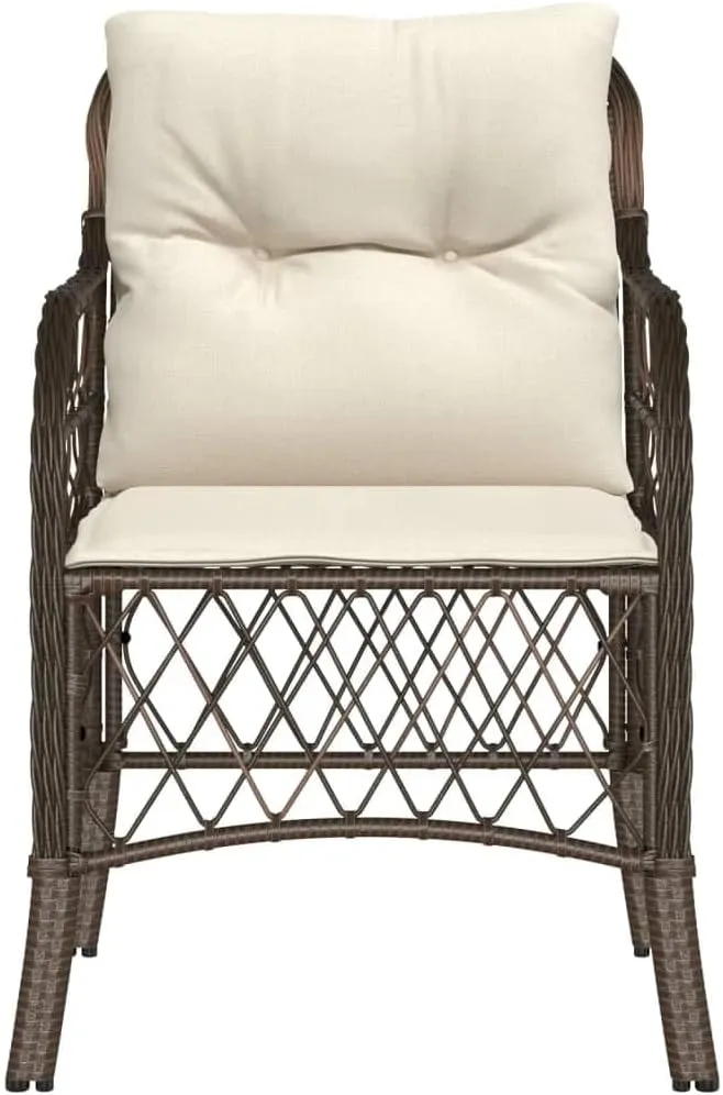 Outdoor Dining Chairs Dining Chairs Camping Chairs Lawn Chairs - Patio Chairs with Cushions 2 pcs Brown Poly Rattan for Park Garden Campsites Beaches