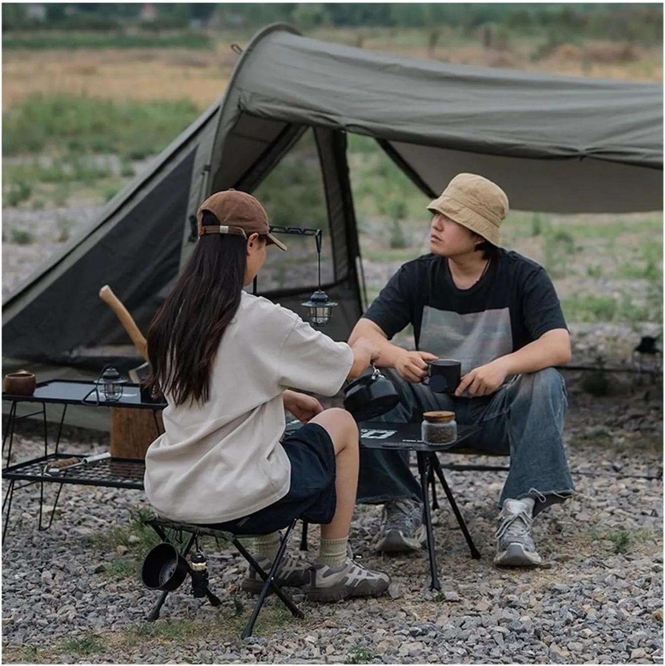 Outdoor Folding Stool Outdoor 05 Series Mazza Folding Storage Aluminum Alloy Folding Stool Mazar Camping Chair Small Folding Stool(Black Cover)