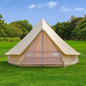 Outdoor Luxury Glamping Bell Tents for Boutique Camping and Occasional Family Camping Trips and Festivals and Human shelter for inhabiting or Leisure