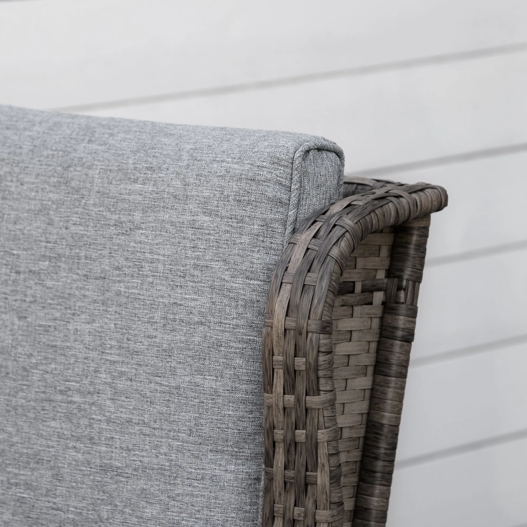 Outdoor Rockers with Wide Seat, Thick Cushions, Rattan Rockers with Steel Frame, Dark Gray
