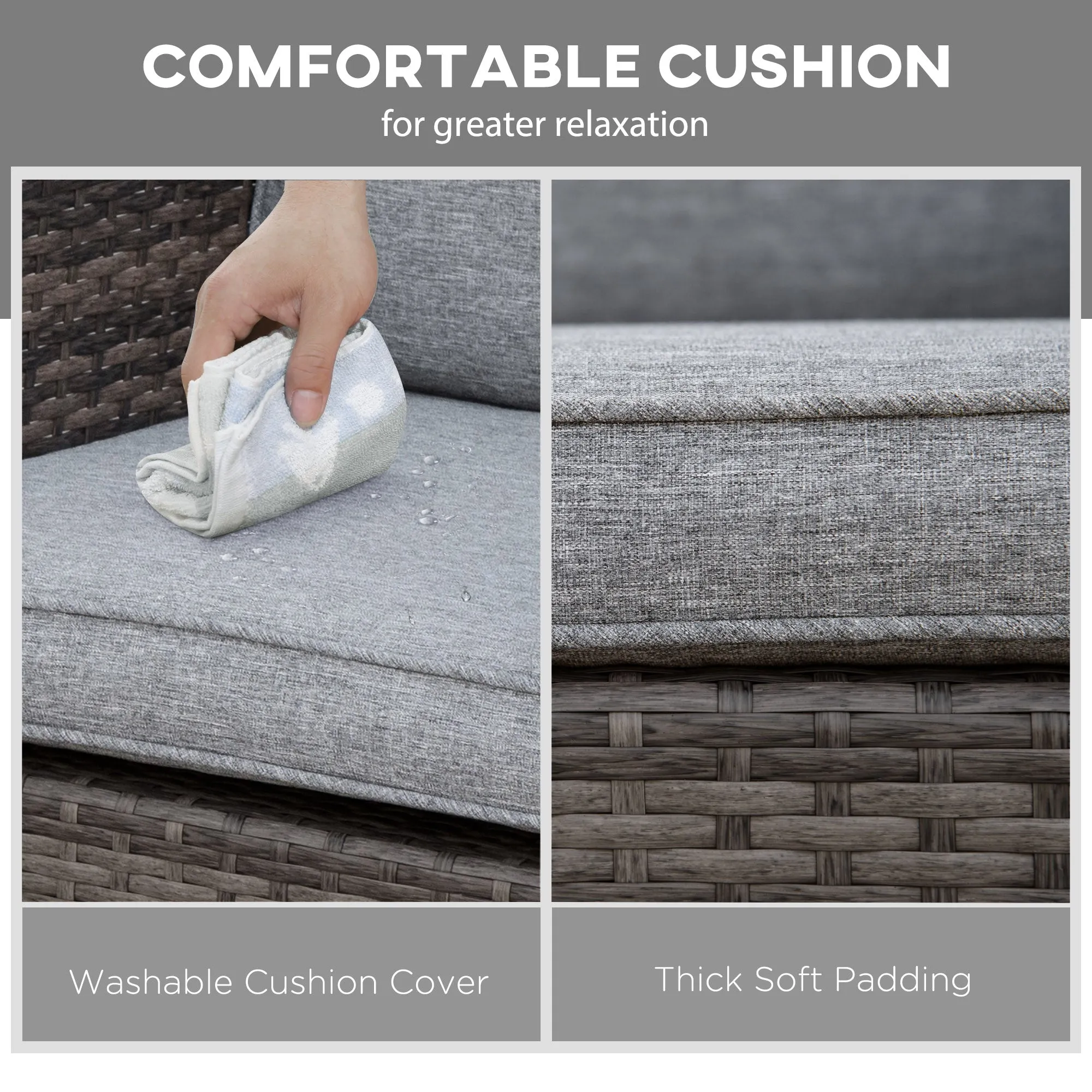 Outdoor Rockers with Wide Seat, Thick Cushions, Rattan Rockers with Steel Frame, Dark Gray