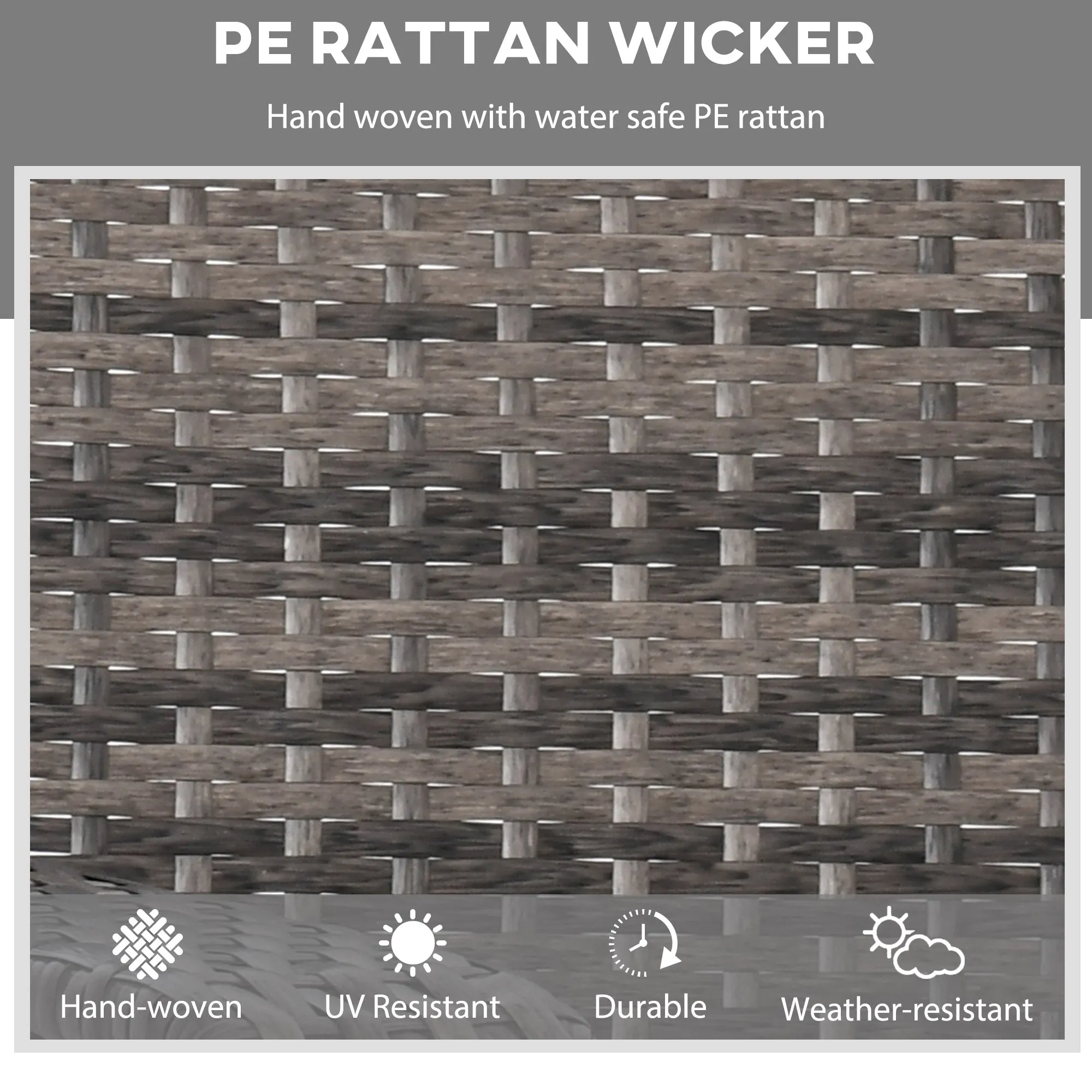 Outdoor Rockers with Wide Seat, Thick Cushions, Rattan Rockers with Steel Frame, Dark Gray