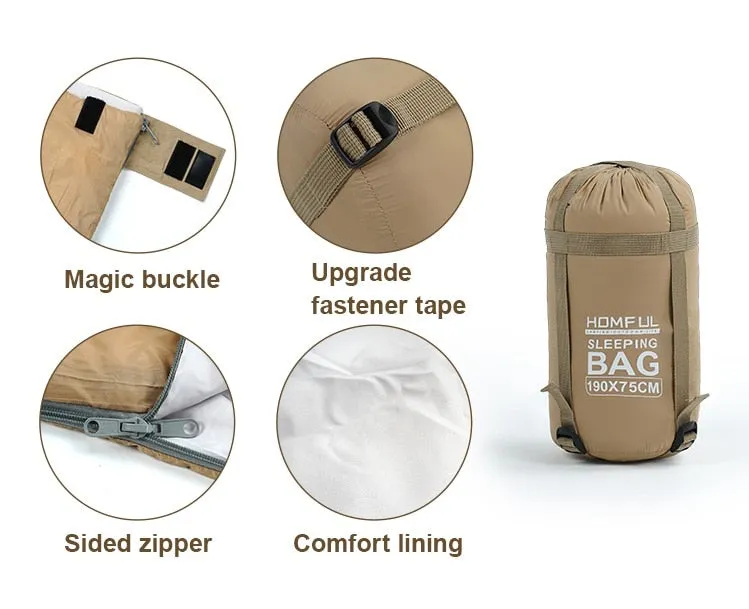 Outdoor Splicing Sleeping Bag Ultra Light Adult Portable Camping Hiking Bags Sleeping Bags Spring Autumn lazy bag