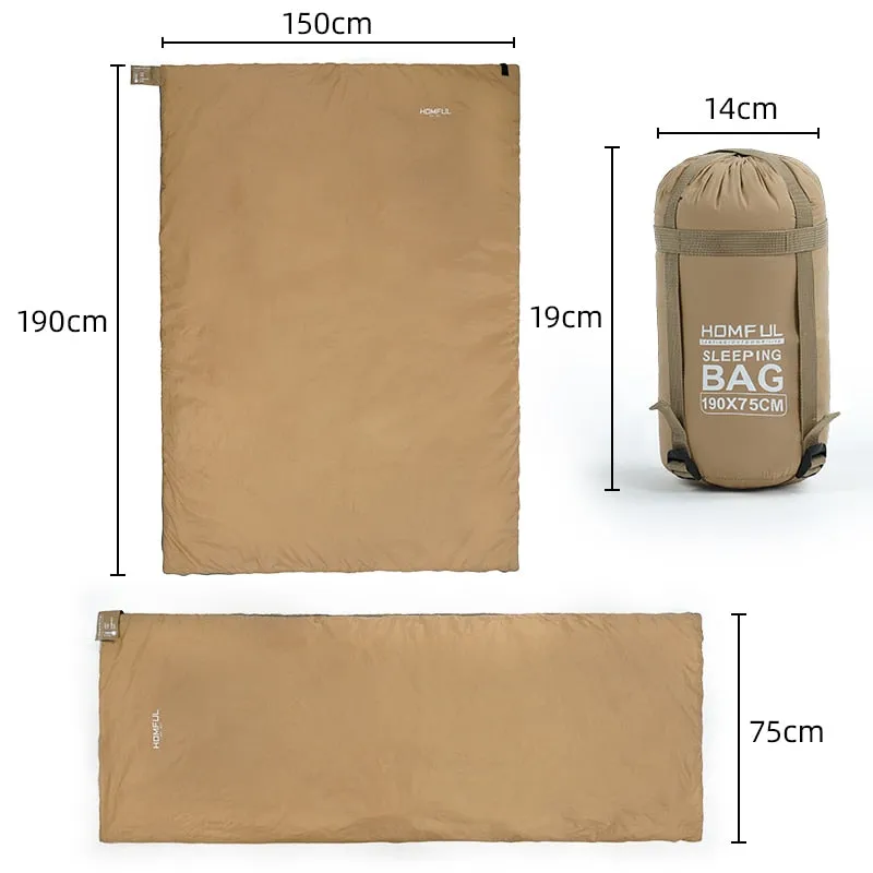 Outdoor Splicing Sleeping Bag Ultra Light Adult Portable Camping Hiking Bags Sleeping Bags Spring Autumn lazy bag