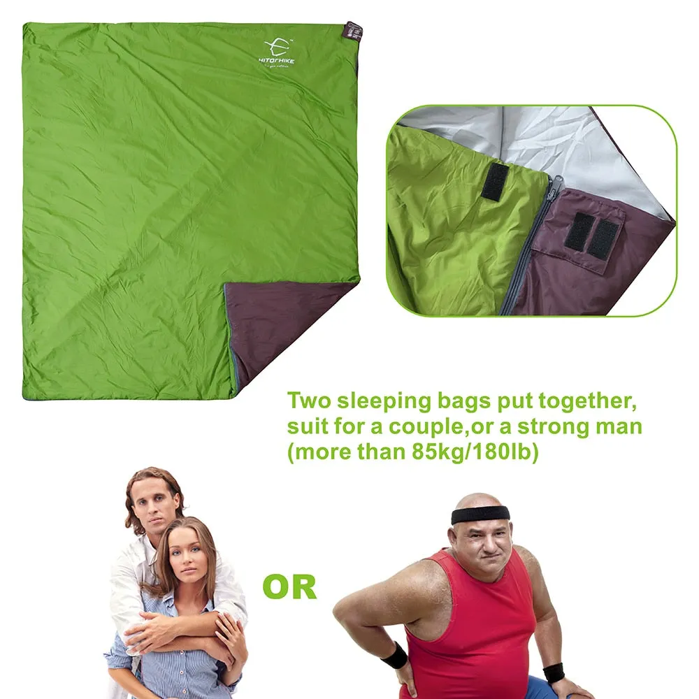 Outdoor Splicing Sleeping Bag Ultra Light Adult Portable Camping Hiking Bags Sleeping Bags Spring Autumn lazy bag