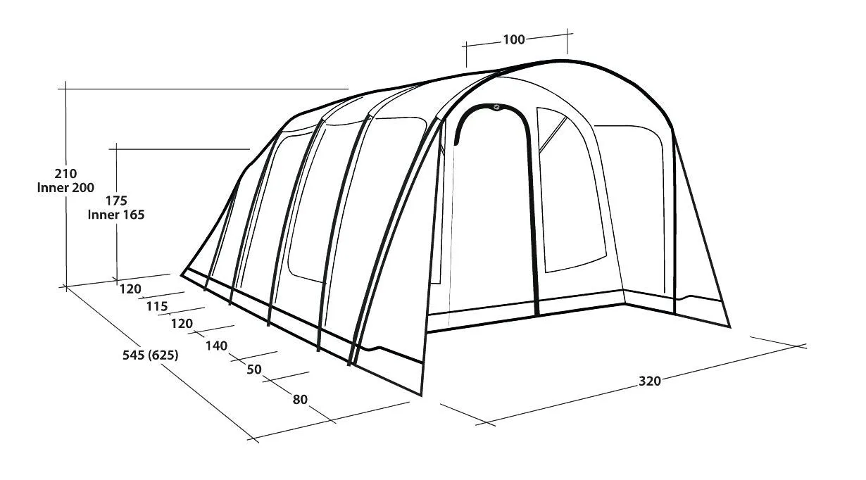 Outwell Denver 5 Pole Tent Green 5 Person