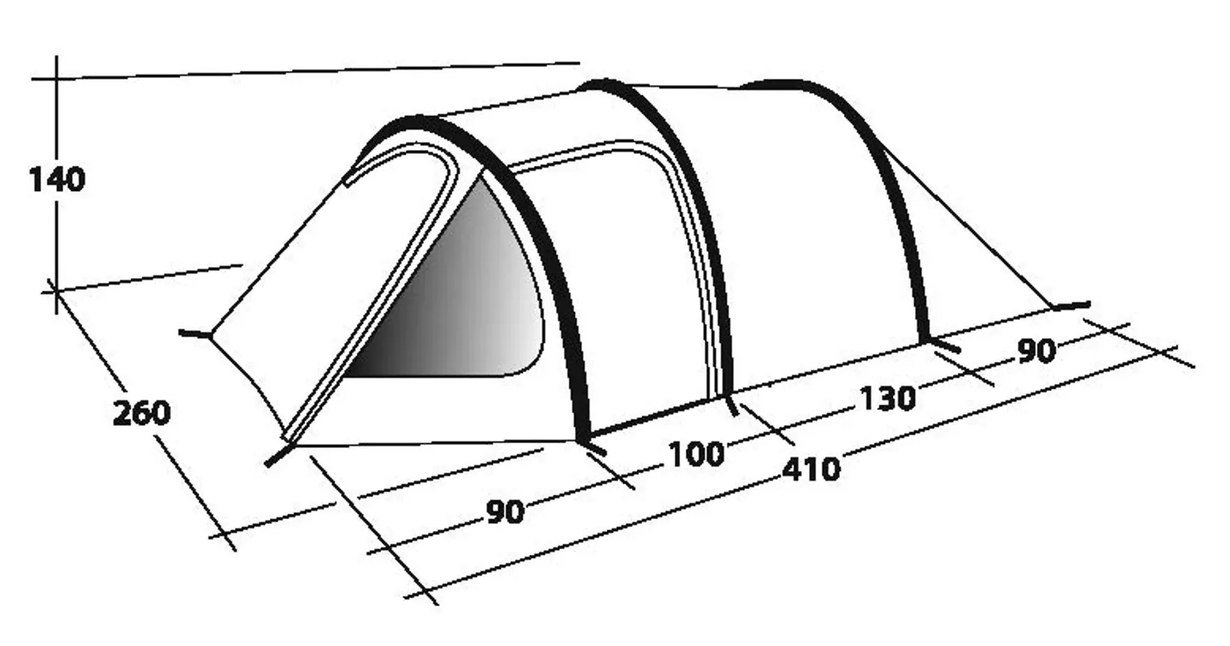 Outwell Earth 4 Tent 2023 (111264) 4 Person in Blue
