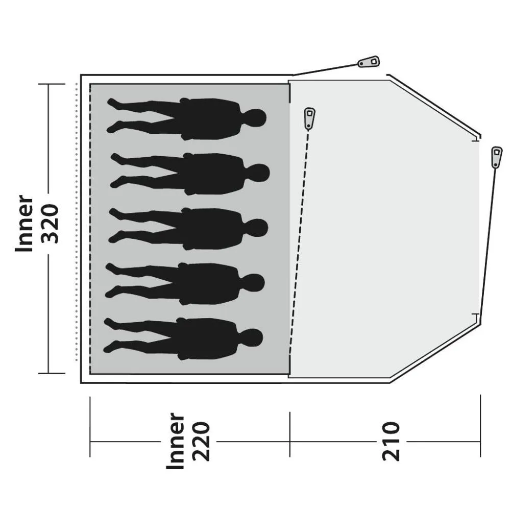 Outwell Earth 5 Tent - 5 Man Tunnel Tent