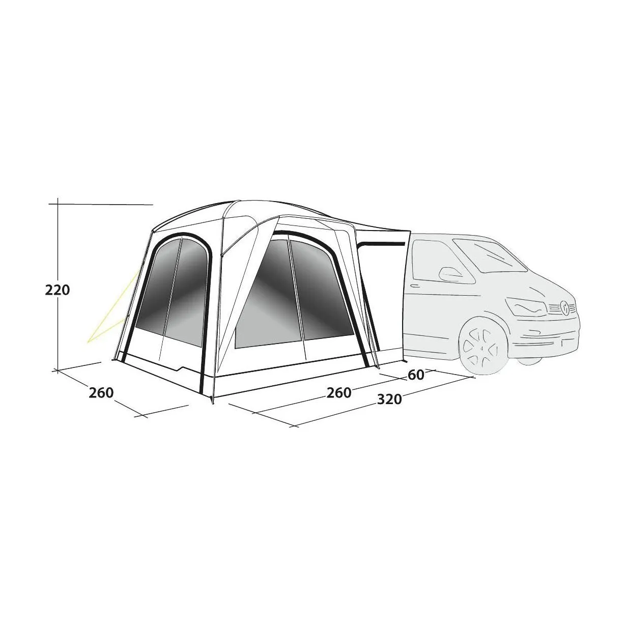 Outwell Milestone Lux  Poled Driveaway Campervan Awning