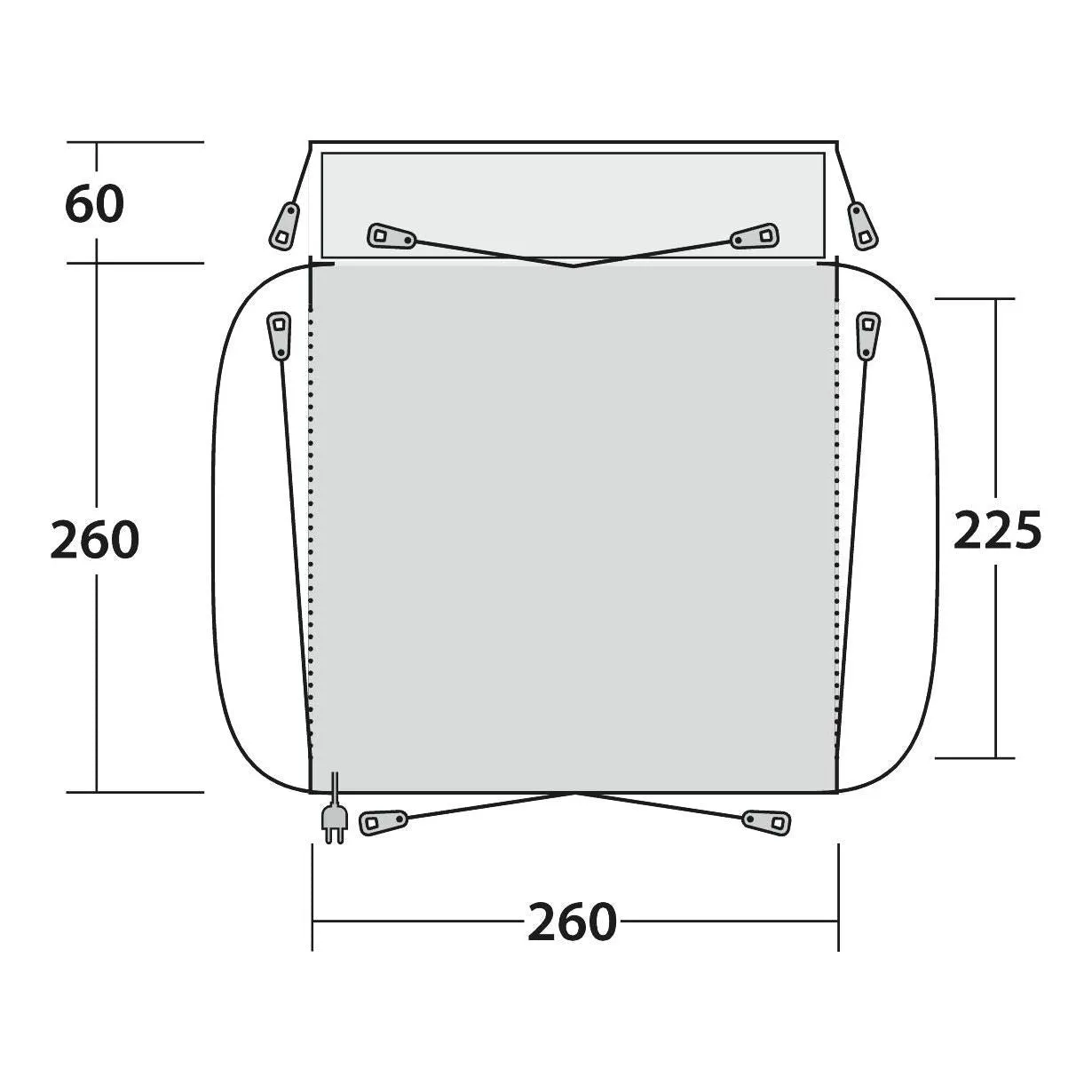 Outwell Milestone Lux  Poled Driveaway Campervan Awning