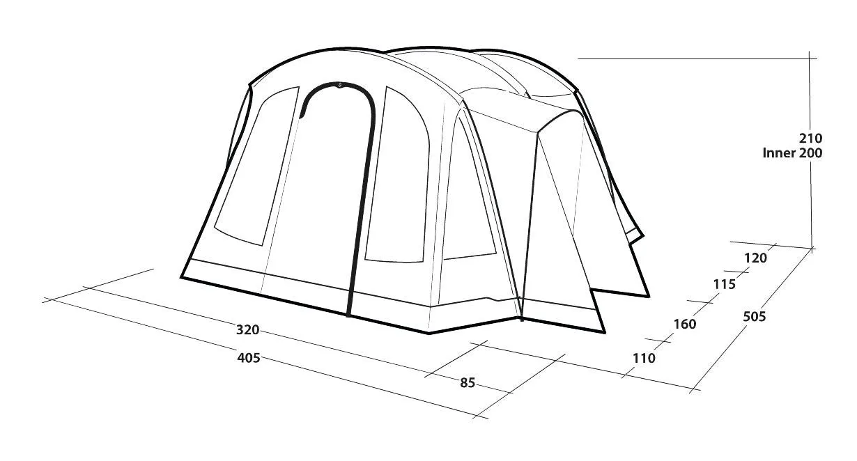 Outwell Nevada 5 Pole Tent Green 5 Person