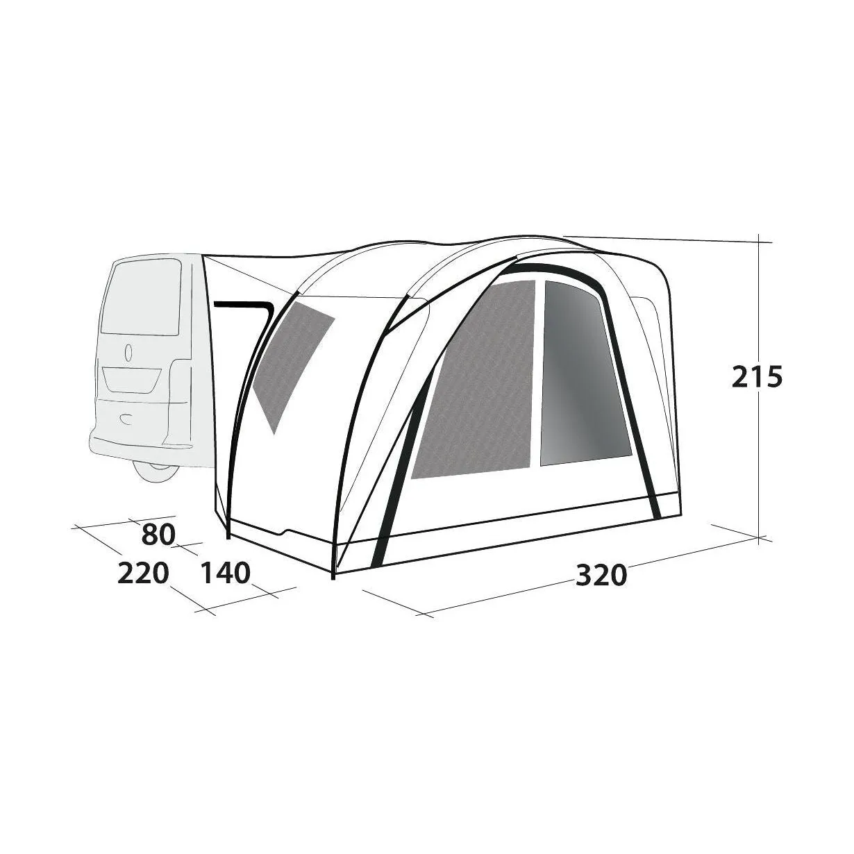 Outwell Seacrest  Poled Driveaway Campervan Awning