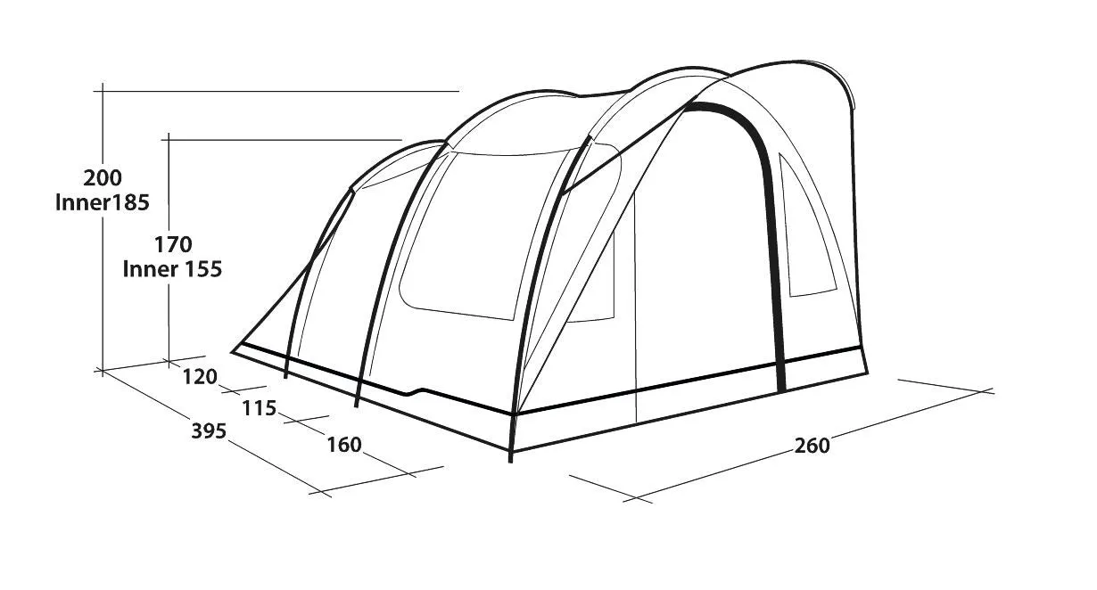 Outwell Sky 4 Pole Blue 4 Person Tent