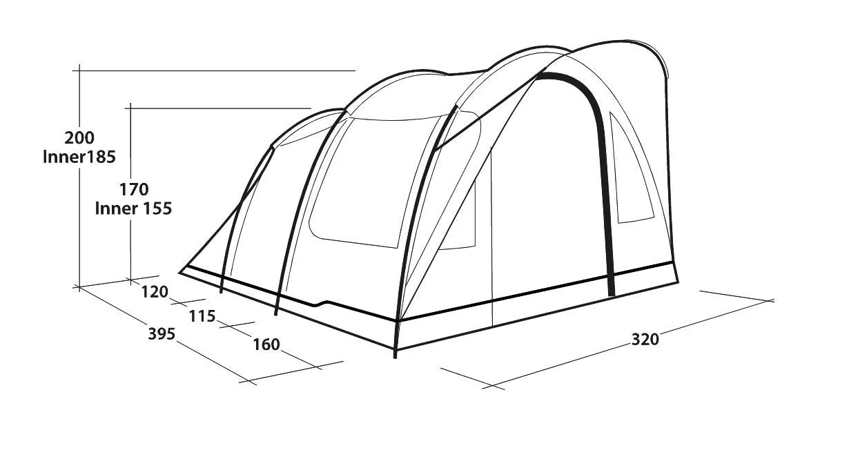 Outwell Sky 5 Pole Tent Blue 5 Person