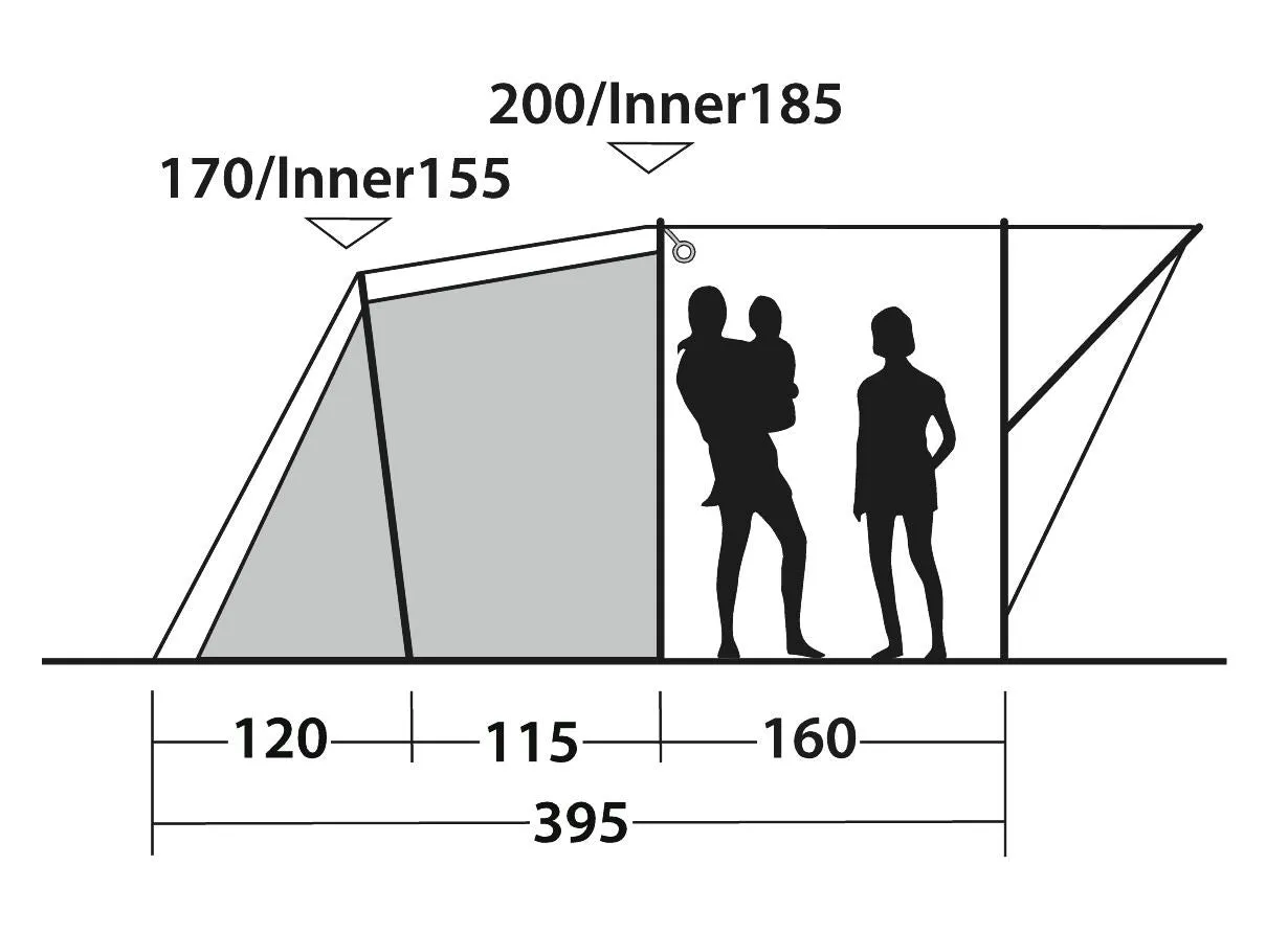 Outwell Sky 5 Pole Tent Blue 5 Person