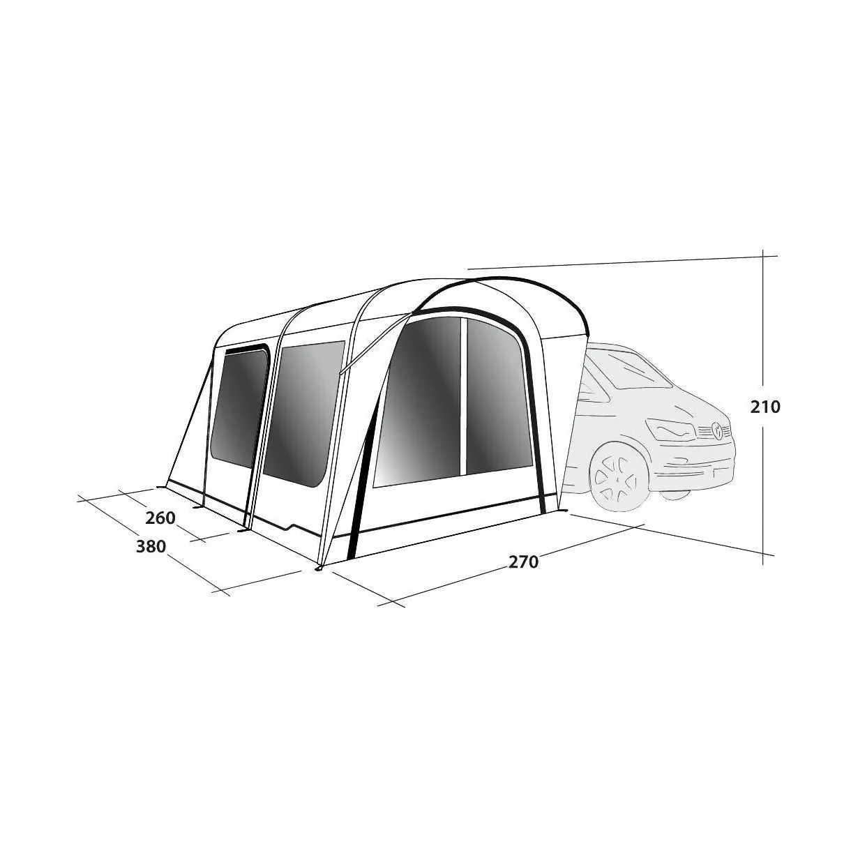 Outwell Wolfburg 380 Air Inflatable Driveaway Campervan Awning