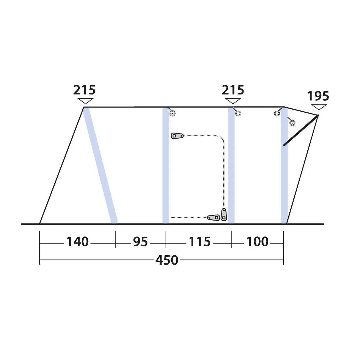 Outwell Wolfburg 450 Air Drive-Away Campervan Air Awning 175-200cm