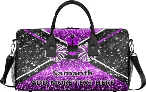 Overnight Shoulder Bag for Women Men Personalized Foldable Cheer Travel Workout Bag Carry on Weekender Bag for Sports Camping Gym