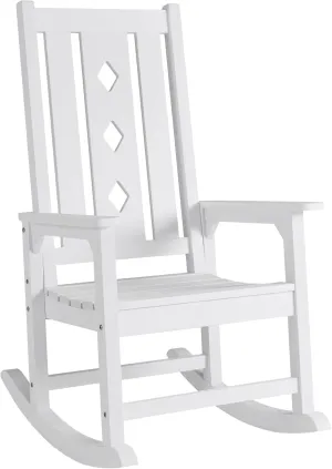 Oversized Rocking Chair, Outdoor Rocking Chair for Adults, All Weather Resistant Porch Rocker for Lawn Garden, 350lbs Weight Capacity