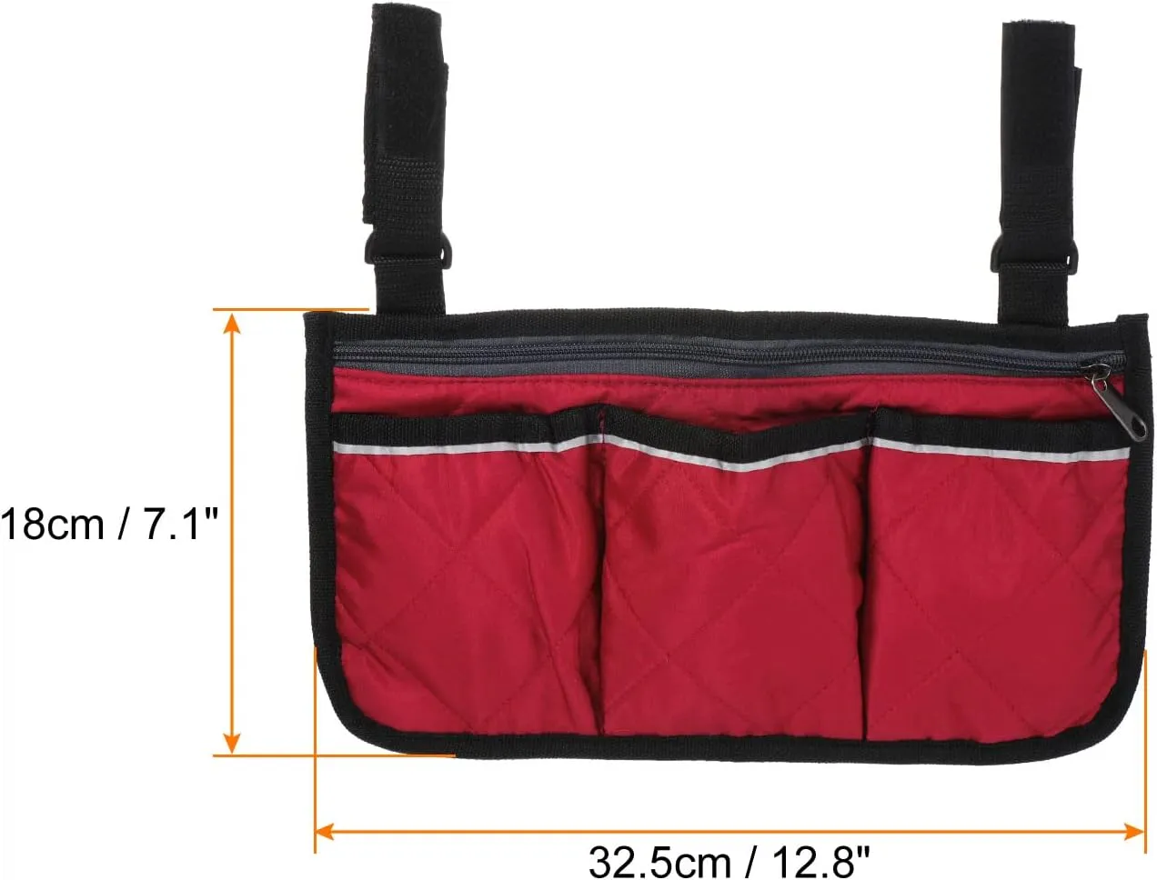PATIKIL Beach Chair Armrest Bag, Waterproof Beach Chair Hanging Storage Pouch Arm Rest Magazine Snack Bag with 4 Pockets for Camping Outdoors