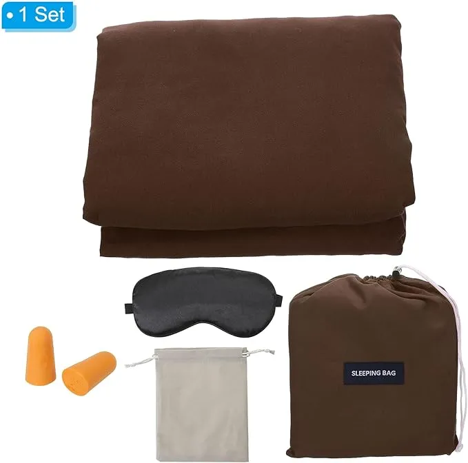 PATIKIL Sleeping Bag Liner Lightweight Soft Travel Camping Sheet Sleep Sack Compact Sleeping Bags Set with Carry Bag for Backpacking Camping Travel Hotel