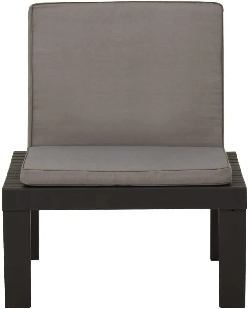 Patio Lounge Chair with Cushion Plastic Gray - Outdoor Chair for Patio, Garden, Deck, and Sunbathing - Lightweight, Easy-Clean Design with Removable Washable Cushions
