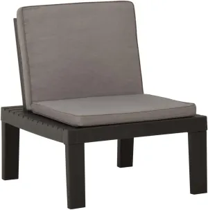 Patio Lounge Chair with Cushion Plastic Gray - Outdoor Chair for Patio, Garden, Deck, and Sunbathing - Lightweight, Easy-Clean Design with Removable Washable Cushions