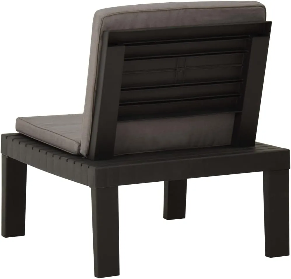 Patio Lounge Chair with Cushion Plastic Gray - Outdoor Chair for Patio, Garden, Deck, and Sunbathing - Lightweight, Easy-Clean Design with Removable Washable Cushions