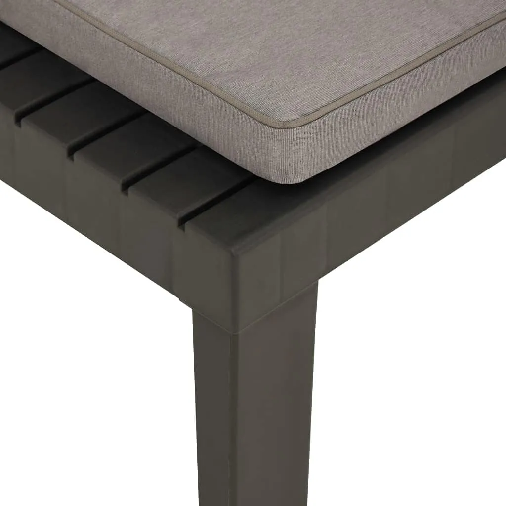 Patio Lounge Chair with Cushion Plastic Gray - Outdoor Chair for Patio, Garden, Deck, and Sunbathing - Lightweight, Easy-Clean Design with Removable Washable Cushions
