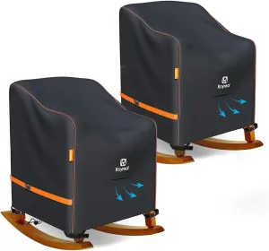 Patio Rocking Chair Cover 2 Pack Waterproof Outdoor Furniture Rocker High Back Chair Covers (2Pack 26" W*32.5" D*43" H)