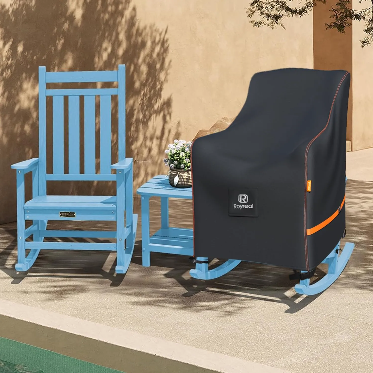 Patio Rocking Chair Cover 2 Pack Waterproof Outdoor Furniture Rocker High Back Chair Covers (2Pack 26" W*32.5" D*43" H)