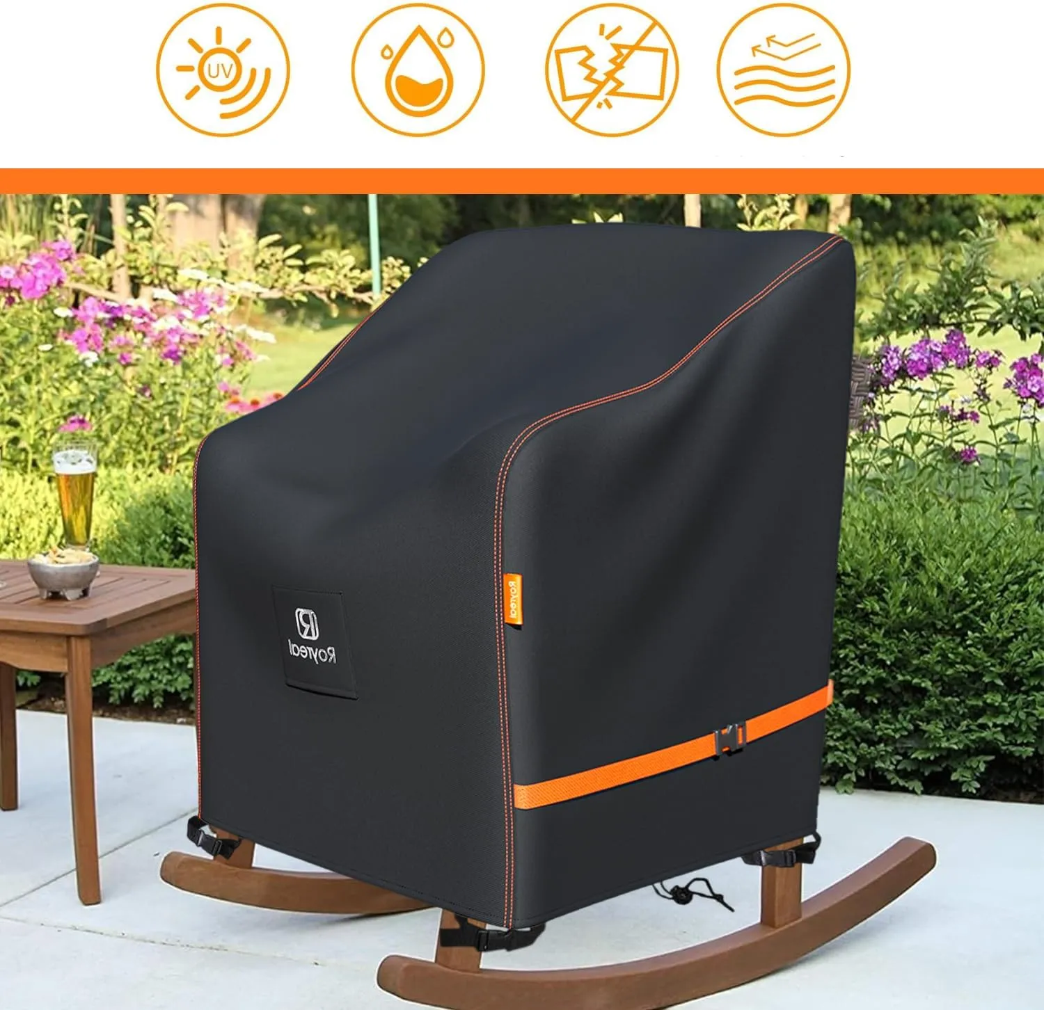 Patio Rocking Chair Cover 2 Pack Waterproof Outdoor Furniture Rocker High Back Chair Covers (2Pack 26" W*32.5" D*43" H)
