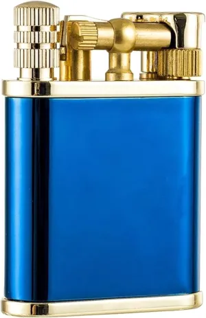 Permanent Match Lighter Trench Lighter Soft Flame Antique Rocker Arm Flint Wheel Kerosene Lighter 2 in 1 Vintage Kerosene Lighter(Blue)