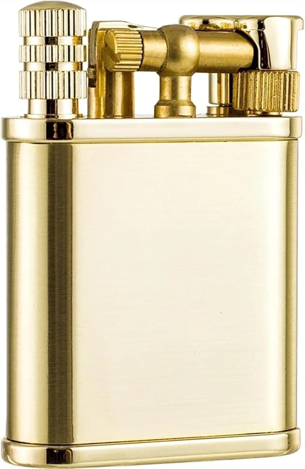 Permanent Match Lighter Trench Lighter Soft Flame Antique Rocker Arm Flint Wheel Kerosene Lighter 2 in 1 Vintage Kerosene Lighter(Gold)