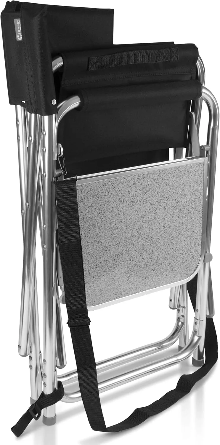 PICNIC TIME Disney Pixar The Incredibles Mr. Incredible Sports Chair with Side Table, Beach Chair, Camp Chair for Adults, (Black)