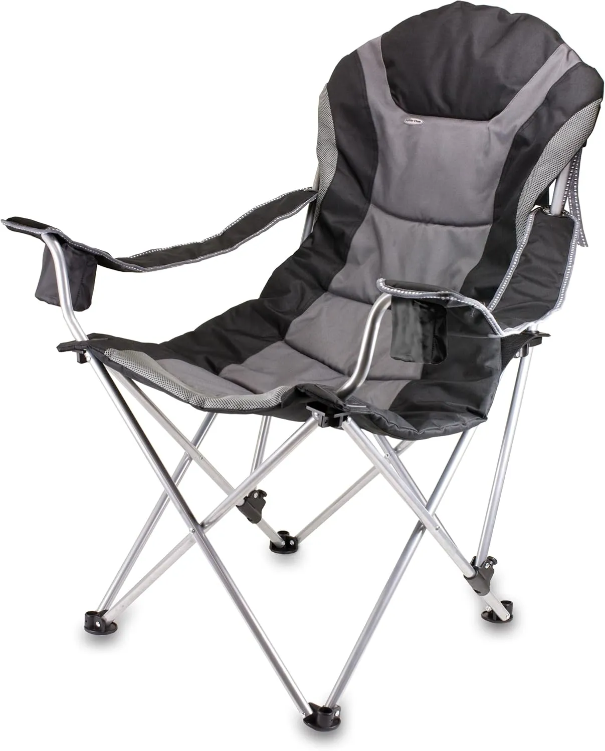 PICNIC TIME NHL Carolina Hurricanes Reclining Camp Chair, Beach Chair for Adults, Sports Chair with Carry Bag, (Black with Gray Accents)