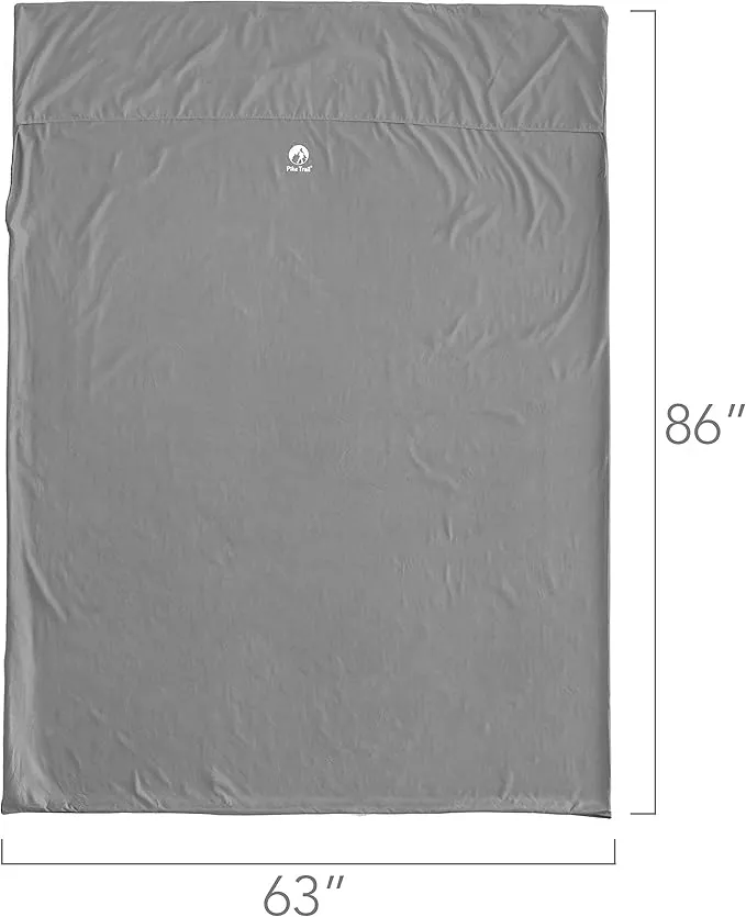 Pike Trail Sleeping Bag Liner – Travel and Camping Sheet, Lightweight and Compact Insert with Full Length Zipper and Guarantee