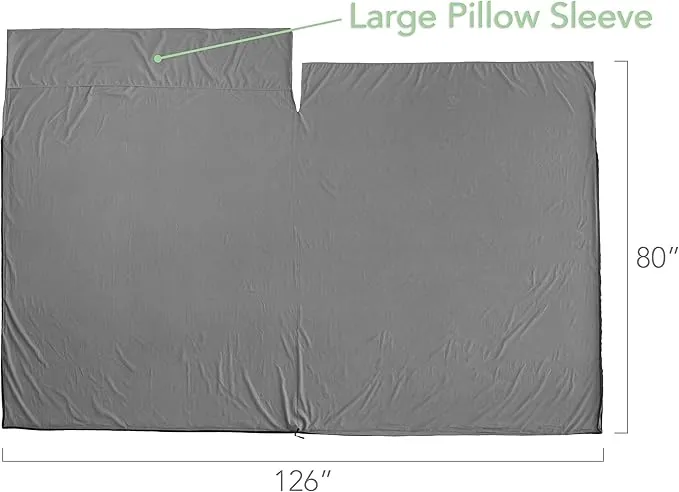 Pike Trail Sleeping Bag Liner – Travel and Camping Sheet, Lightweight and Compact Insert with Full Length Zipper and Guarantee