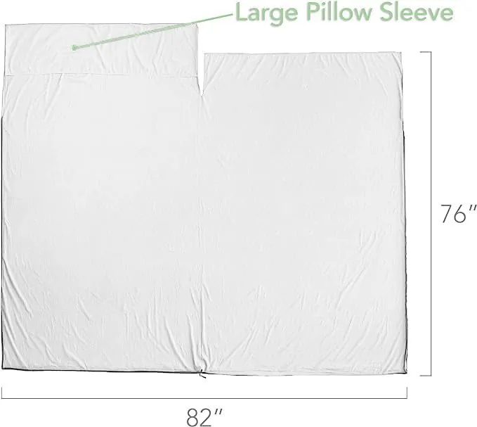 Pike Trail Sleeping Bag Liner – Travel and Camping Sheet, Lightweight and Compact Insert with Full Length Zipper and Guarantee