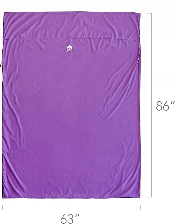 Pike Trail Sleeping Bag Liner – Travel and Camping Sheet, Lightweight and Compact Insert with Full Length Zipper and Guarantee
